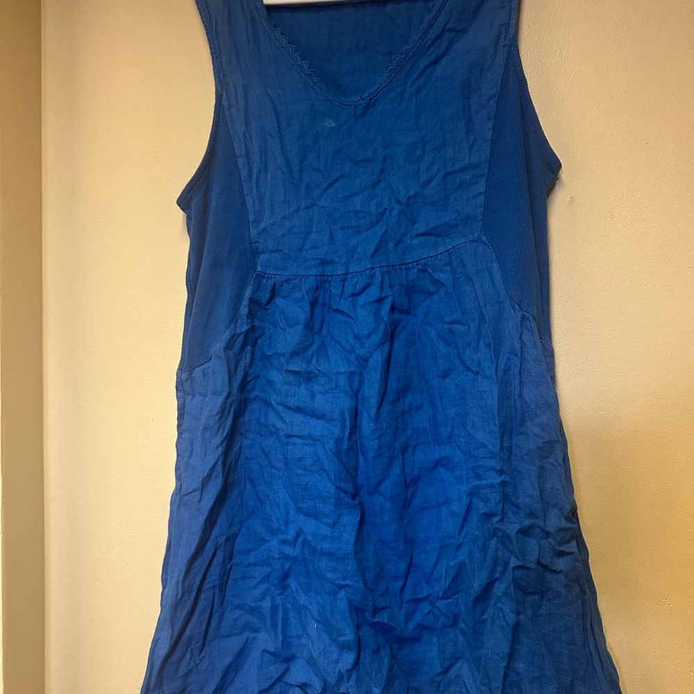 Elegant Blue Sleeveless Dress